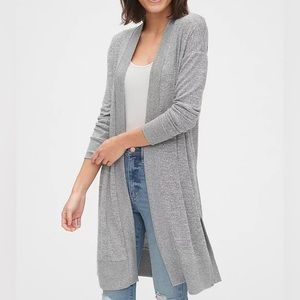Gap Long Soft-Spun Open-Front Cardigan Sweater